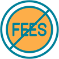 No fees icon.
